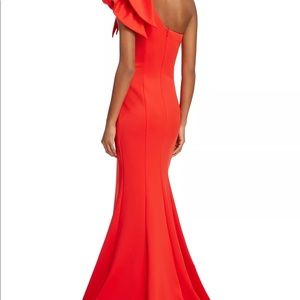 Aqua one shoulder scuba Gown
